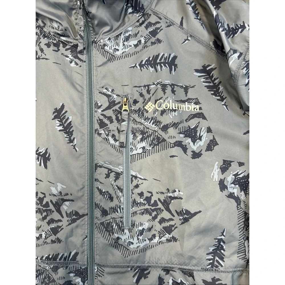 Columbia Men's Lightweight Wind Breaker Jacket Medium Blue Hooded